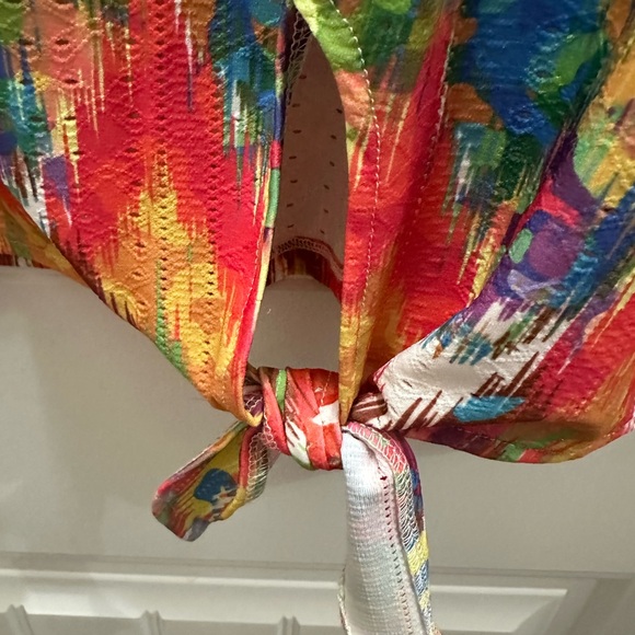 NWT Ali Miles Women's Colorful artsy boho Abstract Blouse XL - Picture 8 of 9